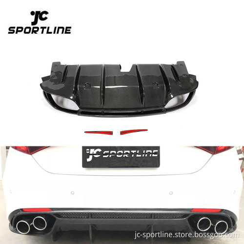 Carbon Fiber Rear Diffuser Kit for Alfa Romeo Giulia Sedan 2015-2021